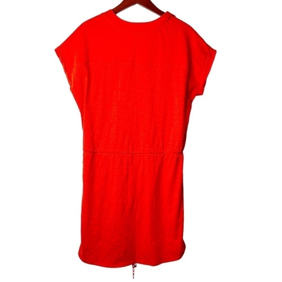 LISA TODD Drawstring Waist Cotton Dress Size Large in Bright Orange - Picture 9 of 15